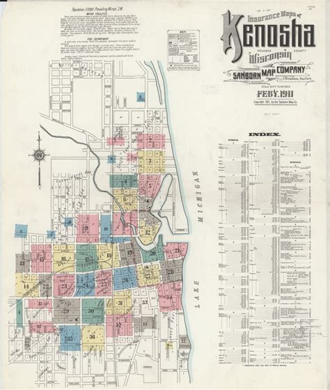 Sanborn Fire Insurance Map From Kenosha Kenosha County Wisconsin