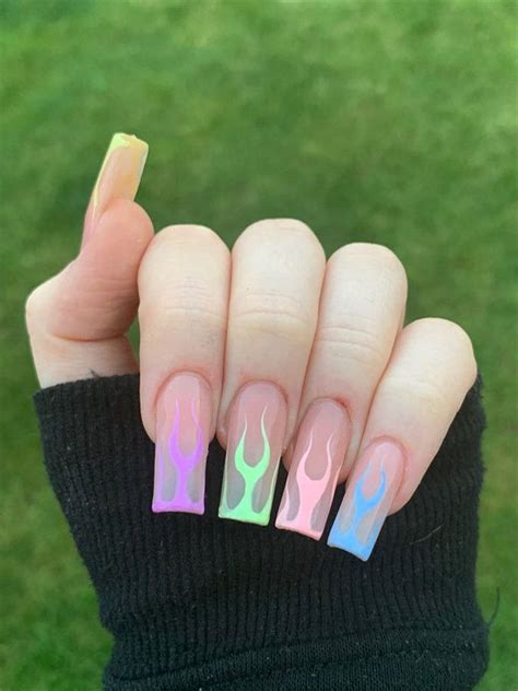 40 Cool Acrylic Flame Nails Designs The Newest Summer Manicure Trend