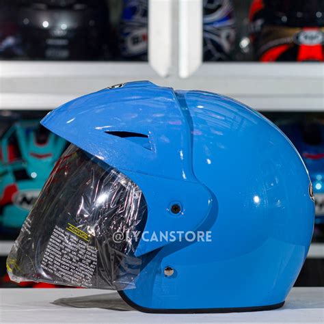 Jual Helm Half Face Amc Cen Cen Pet Single Visor Smoke Helmet Sni Helem