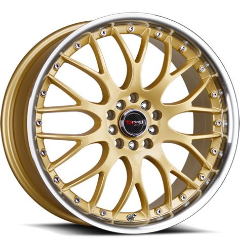 Drag Dr Gold With Machined Lip Dually Wheels