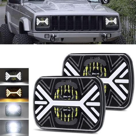 True Mods 5x7 7x6 Inch H6054 Led Headlights Sealed Beam Replacement For Jeep