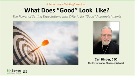 What Does Good Look Like A Webinar Youtube