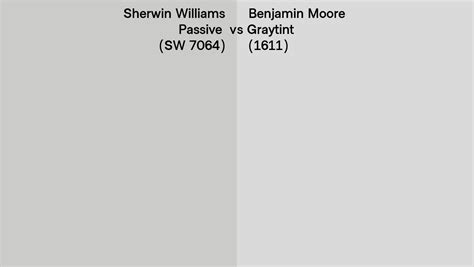 Sherwin Williams Passive Sw 7064 Vs Benjamin Moore Graytint 1611