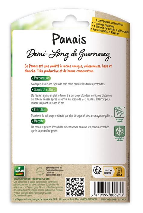 PANAIS DEMI LONG DE GUERNESEY Le Paysan Semences Et Accessoires