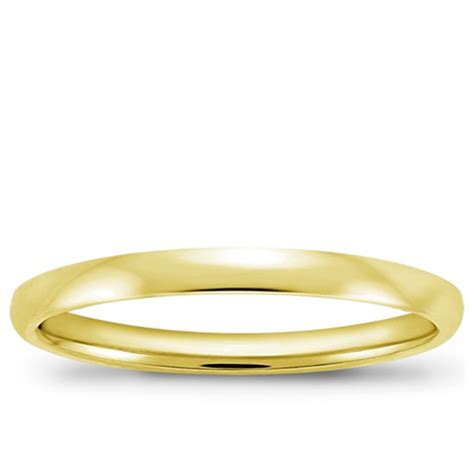 2mm Comfort Fit Wedding Band In 14k Yellow Gold