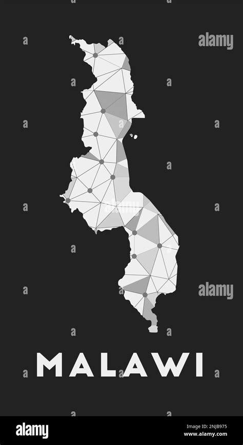 Malawi Communication Network Map Of Country Malawi Trendy Geometric