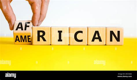 African American Symbol Businessman Turns Cubes With Words African