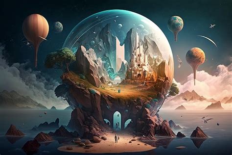 Premium AI Image | Surreal dreamscape concept art showing fantasy ...