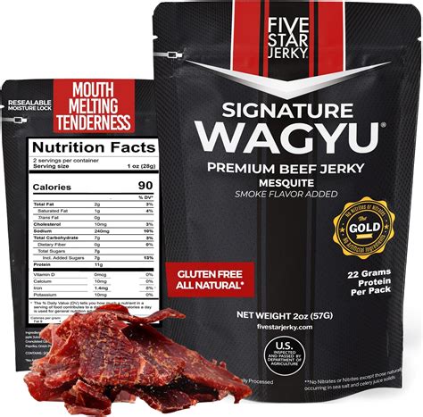 Amazon.com: Five Star Wagyu Mesquite Beef Jerky, Soft & Mouth Melting