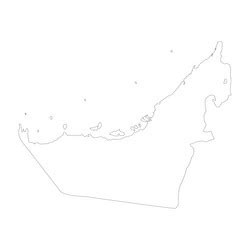 United Arab Emirates Outline Map Vector Images Over