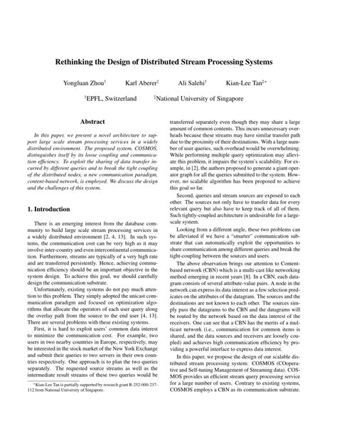 PDF Rethinking The Design Of Distributed Stream Processing Systems