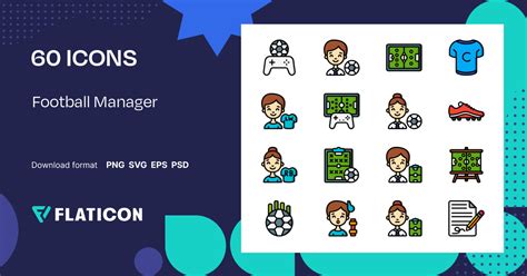 Football Manager Icon Pack | Lineal Color | 60 .SVG Icons