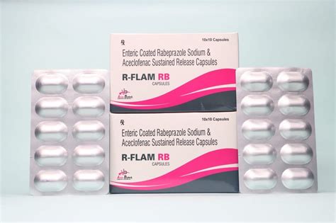 Aceclofenac 200mg SR Rabeprazole 20mg Sodium EC Capsules All India At