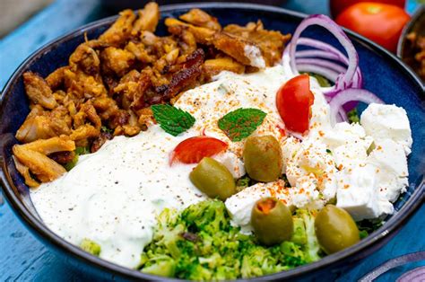 Greek Style Low Carb Gyros Bowl Mit Tzatziki