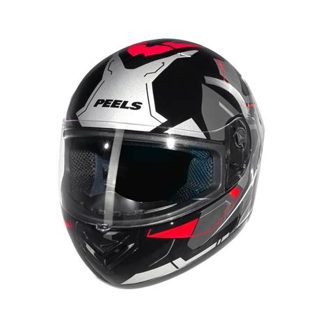 Capacete Moto Peels Spike Lup Preto E Vermelho Brilhante Motociclista