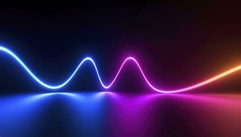 3d Rendering The Abstract Background Of Colorful Neon Wavy Lines Glowing In The Dark Modern