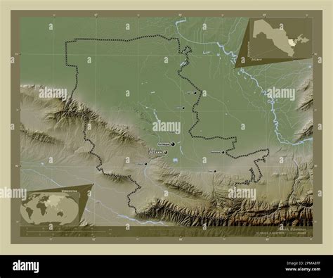 Jizzakh Region Of Uzbekistan Elevation Map Colored In Wiki Style With