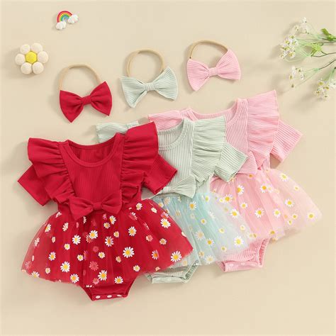 Citgeett Roupas De Ver O Para Beb Infantil Daisy Print Manga Curta