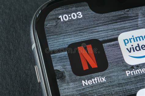 Netflix Application Icon On Apple IPhone X Screen Close Up Netflix App