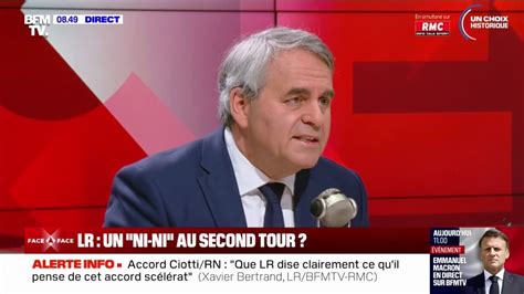 Xavier Bertrand sur les législatives anticipées Les deux extrêmes c