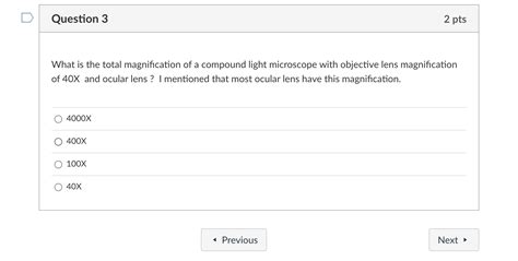 Solved What Is The Total Magnification Of A Compound Light Chegg