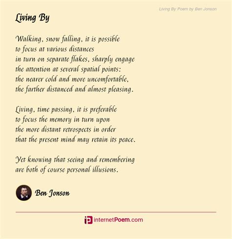 Living By Poem by Ben Jonson