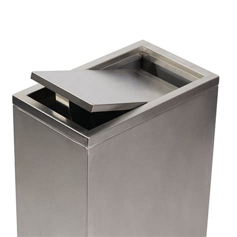 Stainless Steel Rectangle Swing Top Litre Rubbish Bin