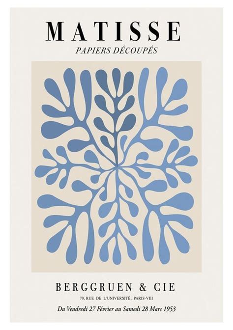 MATISSE PAPIERS DECOUPES Light And Dark Blue Leaf Fine Art Exhibition