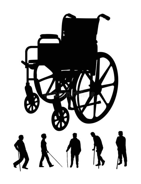 Disabled People Activity Silhouettes Stock Vector Illustration Of