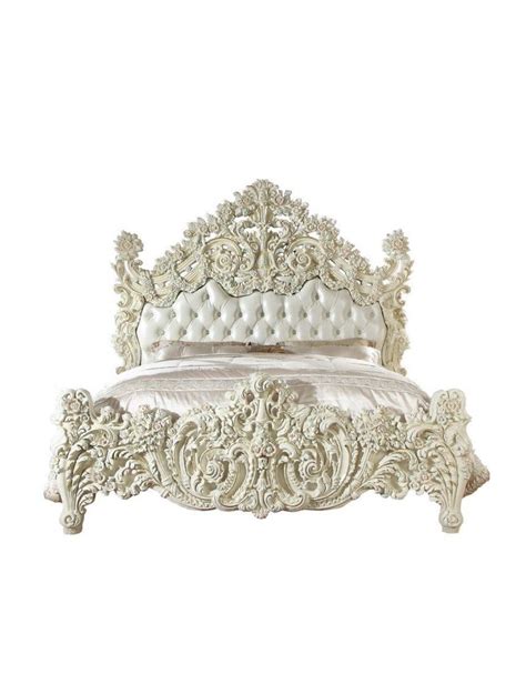 HD 8089 Victorian Style Bed in White Finish by Homey Design