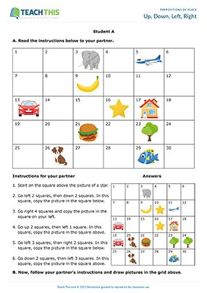 Lembar Kerja Permainan Preposisi Tempat Kegiatan ESL