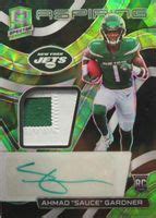 Sauce Gardner 2022 Spectra 203 Rookie Patch Auto Neon Green 35