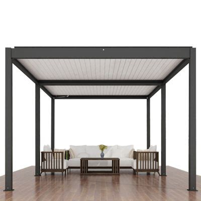 Modern Wall Mounted Motorized Aluminium Bioclimatic Pergola Kits With