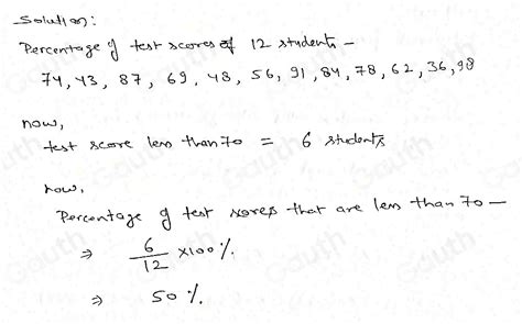 Solved Here Are The Test Scores For 12 Students In Mr B S Class 74