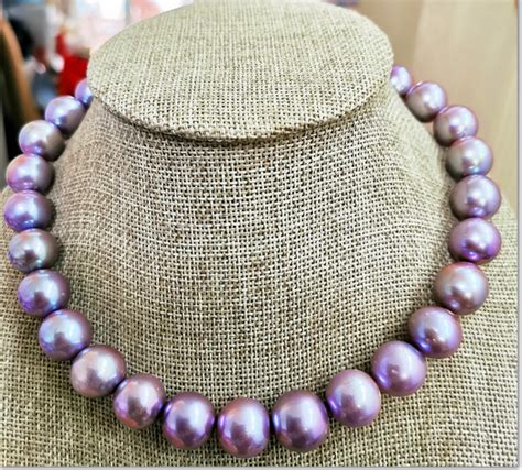 Huge Mm Natural South Sea Genuine Purple Lavender Round Pearl