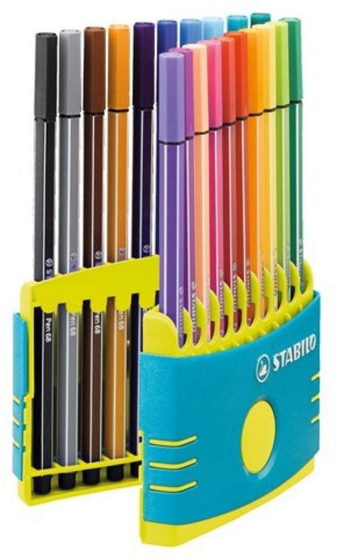 STABILO Pen 68 Fibre Tip Pen 1mm Line Assorted Colours Wallet 20