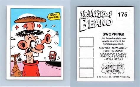 The Magic Of The Beano 175 Merlin 1989 Calamity James Sticker