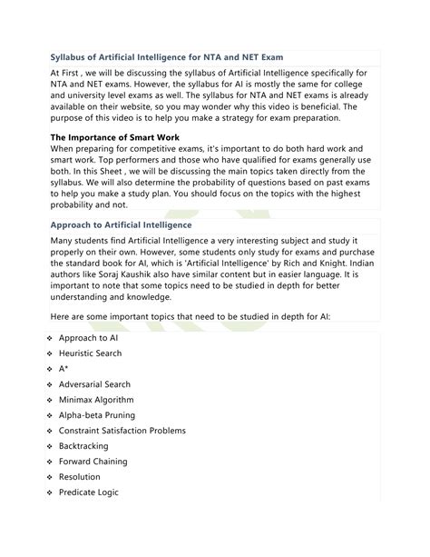 SOLUTION: Artificial intelligence in easiest way part 1 syllabus