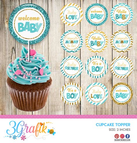 Baby Shower Cupcake Toppers Template