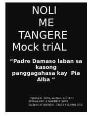 Mock Trial Script Docx Noli Me Tangere Mock Trial Padre Damaso Laban