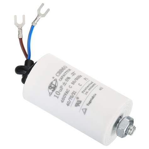 Uxcell CBB60 10uF Run Capacitor AC450V 2 Wires 50 60Hz Cylinder With