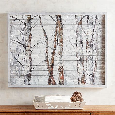 Birch Tree Planked Wall Decor Pier 1 Imports Nature Canvas Painting