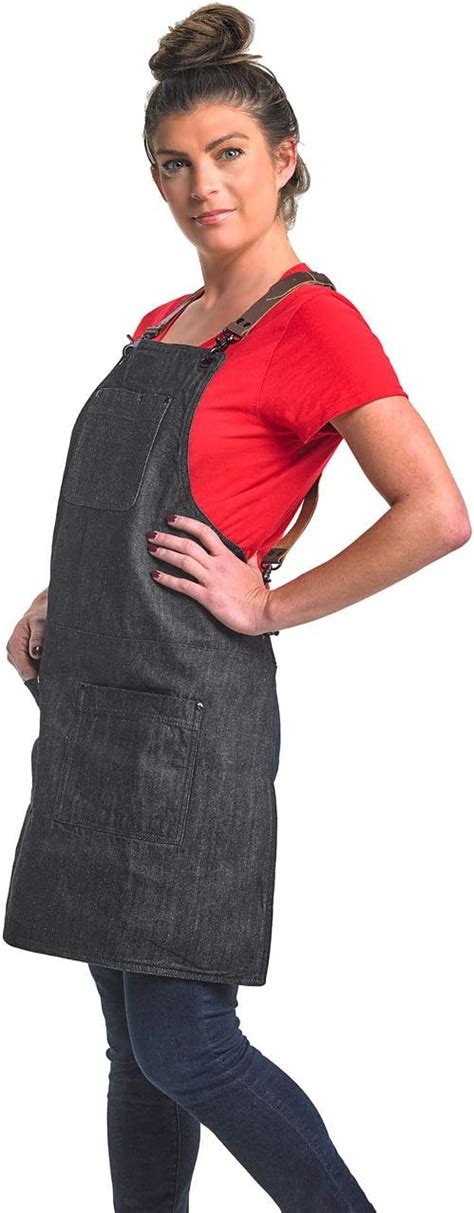 Mercer Culinary Metro Edge Server Apron Bib Renegade Black Denim With