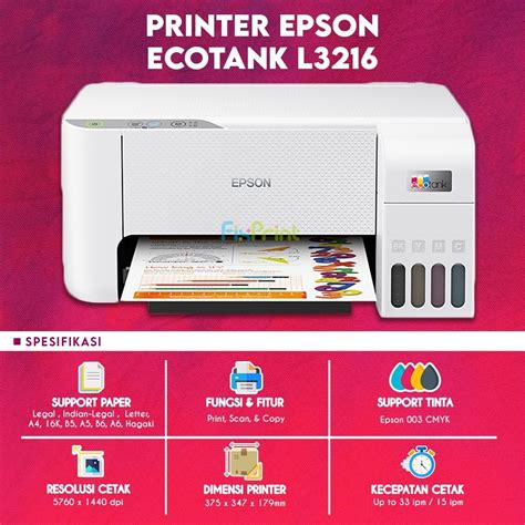 Jual Printer Epson All In One L3216 L3210 All In One Print Scan Copy