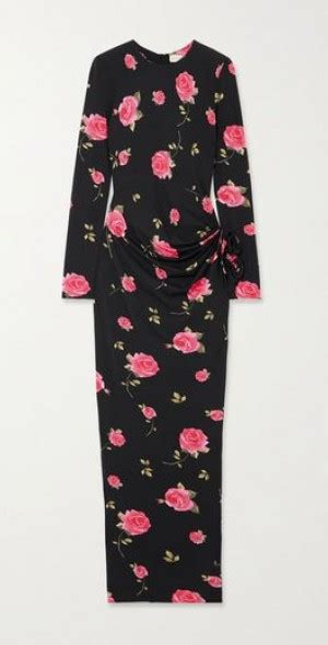 Magda Butrym Appliqu D Floral Print Stretch Jersey Gown