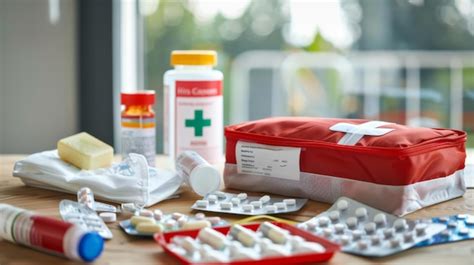 Premium Photo Open First Aid Kit On A Table With Visible Contents