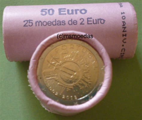 msmoedas Portugal 2 Euro Gedenkmünze Rolle 25 x 2 Euro