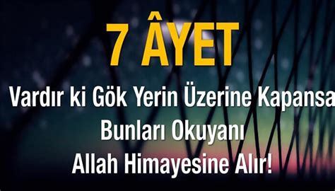 Kuran Kerim De Ayet Vard R Ki G K Yere Nse Bunu Okuyan Kurtulur