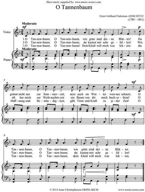 Traditional Carol O Tannenbaum Sheet Music Notes, Chords Download ...