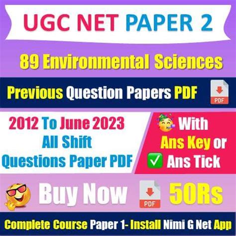 All Year Pdf Ugc Net Environmental Sciences Evs Question Paper With